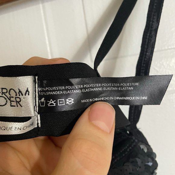 Out From Under Black Sequin Crop Tank Top - Picture 5 of 5